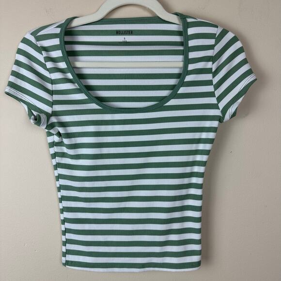 Hollister Tops - Hollister Ribbed Striped Scoop Neck Crop Top Womens S Retro Gilmore Y2K Preppy
